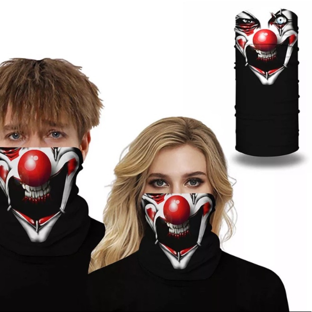 Face mask neck gaiter Clown